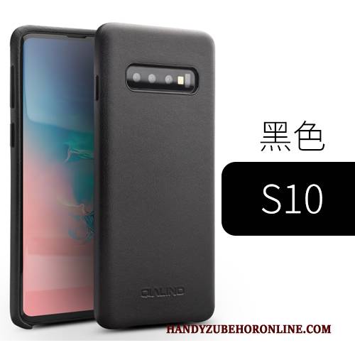 Hülle Samsung Galaxy S10 Lederhülle Einfach Business, Case Samsung Galaxy S10 Leder Handyhüllen Mini