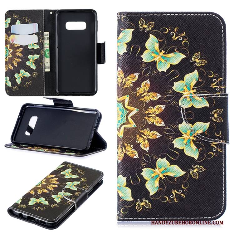 Hülle Samsung Galaxy S10 Lederhülle Trend Schwarz, Case Samsung Galaxy S10 Folio