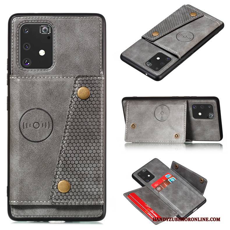 Hülle Samsung Galaxy S10 Lite Halterung Nubuck Gelb, Case Samsung Galaxy S10 Lite Lederhülle Handyhüllen