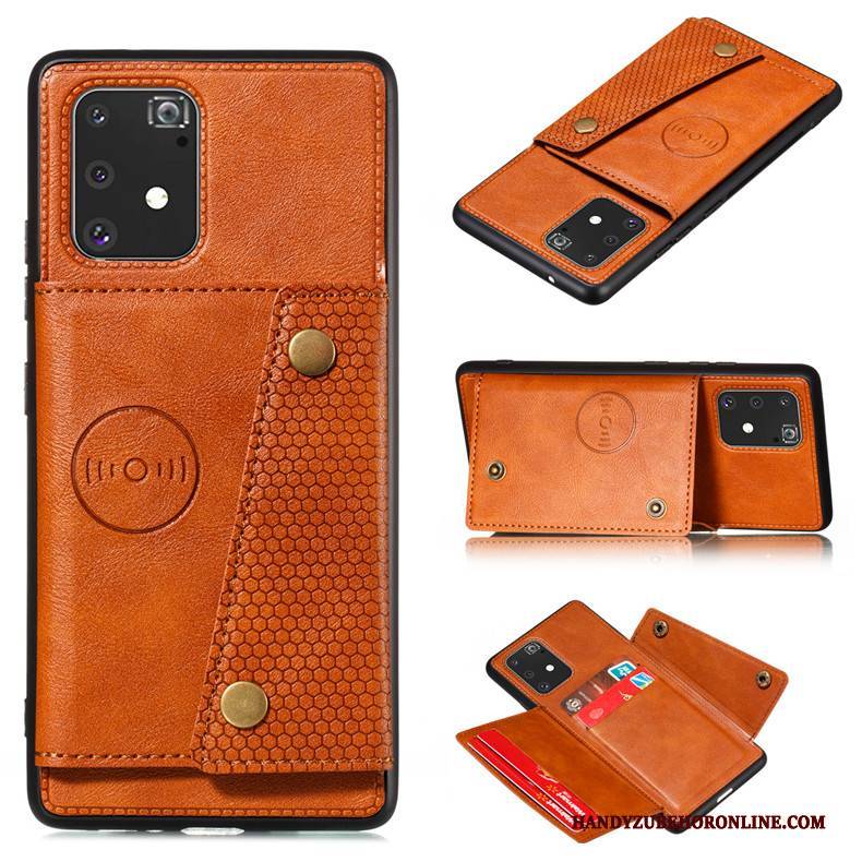 Hülle Samsung Galaxy S10 Lite Halterung Nubuck Gelb, Case Samsung Galaxy S10 Lite Lederhülle Handyhüllen