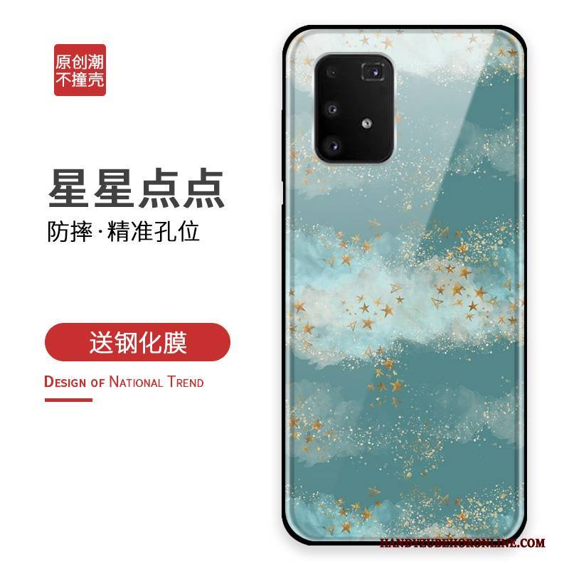 Hülle Samsung Galaxy S10 Lite Kreativ Glas Blau, Case Samsung Galaxy S10 Lite Silikon Anti-sturz Handyhüllen