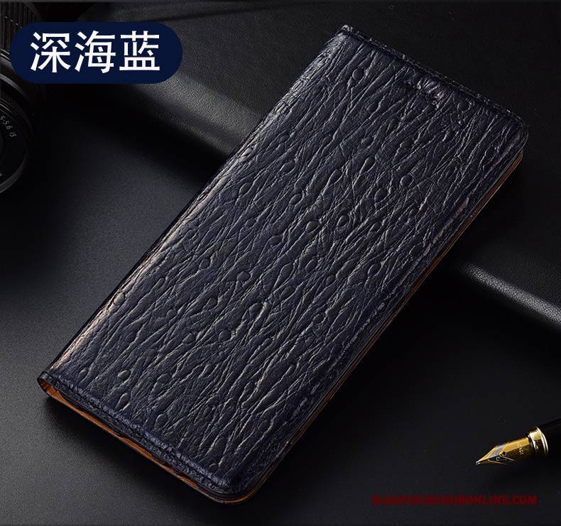 Hülle Samsung Galaxy S10 Lite Leder Dunkelblau Handyhüllen, Case Samsung Galaxy S10 Lite Taschen Anti-sturz Vogel