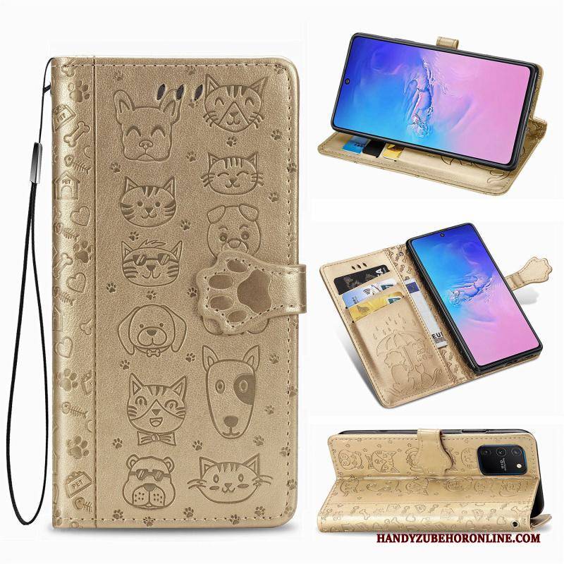 Hülle Samsung Galaxy S10 Lite Lederhülle Handyhüllen Anti-sturz, Case Samsung Galaxy S10 Lite Folio Grün Muster