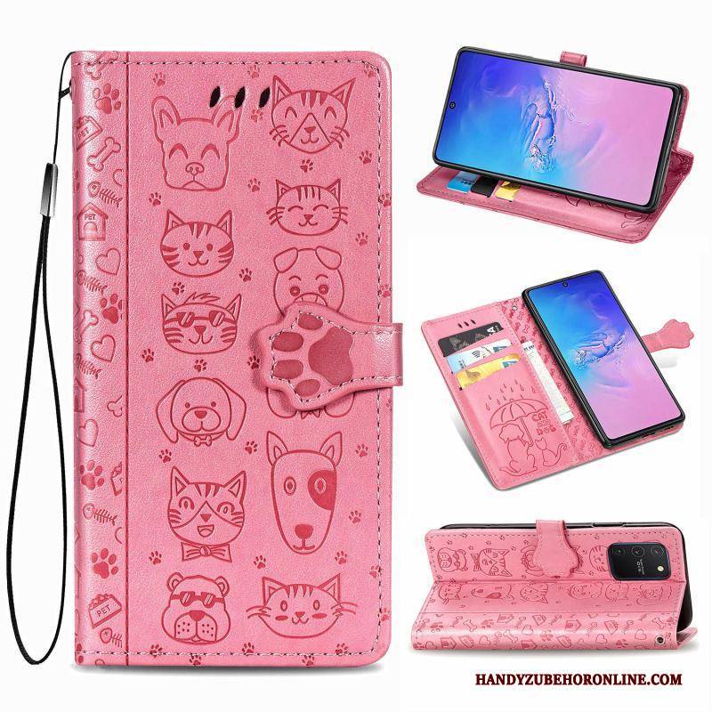 Hülle Samsung Galaxy S10 Lite Lederhülle Handyhüllen Anti-sturz, Case Samsung Galaxy S10 Lite Folio Grün Muster