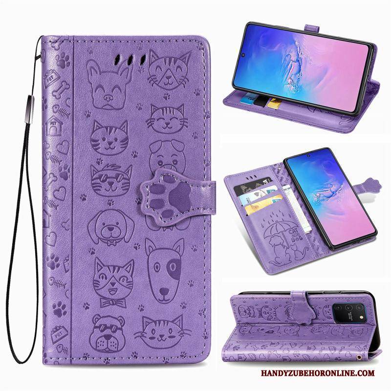 Hülle Samsung Galaxy S10 Lite Lederhülle Handyhüllen Anti-sturz, Case Samsung Galaxy S10 Lite Folio Grün Muster