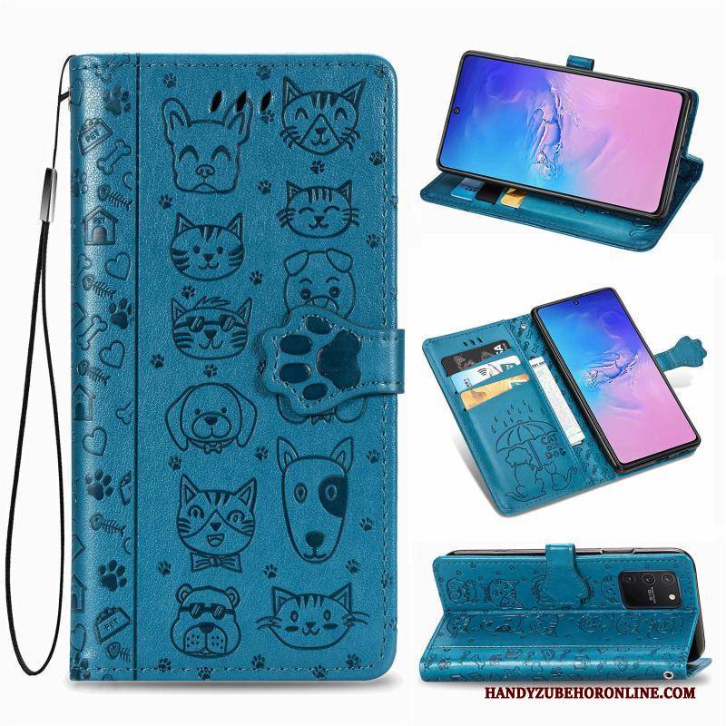 Hülle Samsung Galaxy S10 Lite Lederhülle Handyhüllen Anti-sturz, Case Samsung Galaxy S10 Lite Folio Grün Muster