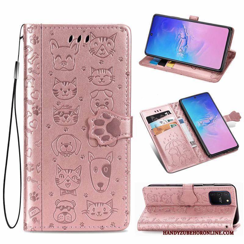 Hülle Samsung Galaxy S10 Lite Lederhülle Handyhüllen Anti-sturz, Case Samsung Galaxy S10 Lite Folio Grün Muster