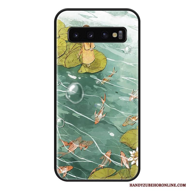 Hülle Samsung Galaxy S10 Luxus Hängende Verzierungen Liebhaber, Case Samsung Galaxy S10 Silikon Chinesische Art Anti-sturz