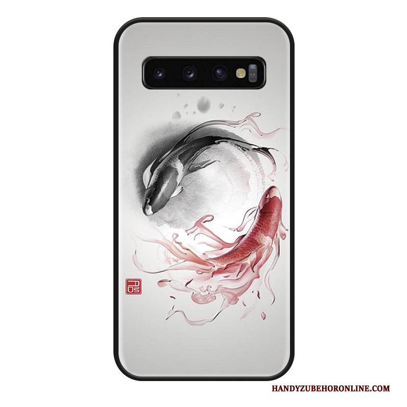 Hülle Samsung Galaxy S10 Luxus Hängende Verzierungen Liebhaber, Case Samsung Galaxy S10 Silikon Chinesische Art Anti-sturz