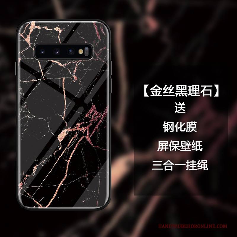 Hülle Samsung Galaxy S10 Luxus Persönlichkeit Grün, Case Samsung Galaxy S10 Kreativ Gehärtetes Glas Anti-sturz