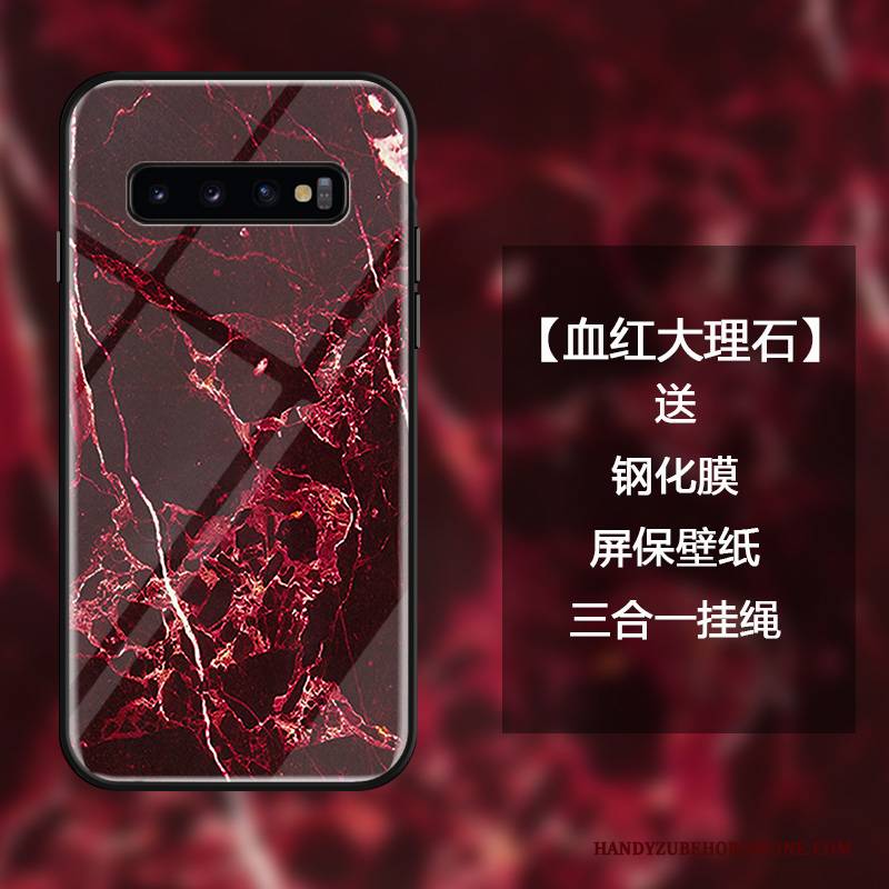 Hülle Samsung Galaxy S10 Luxus Persönlichkeit Grün, Case Samsung Galaxy S10 Kreativ Gehärtetes Glas Anti-sturz