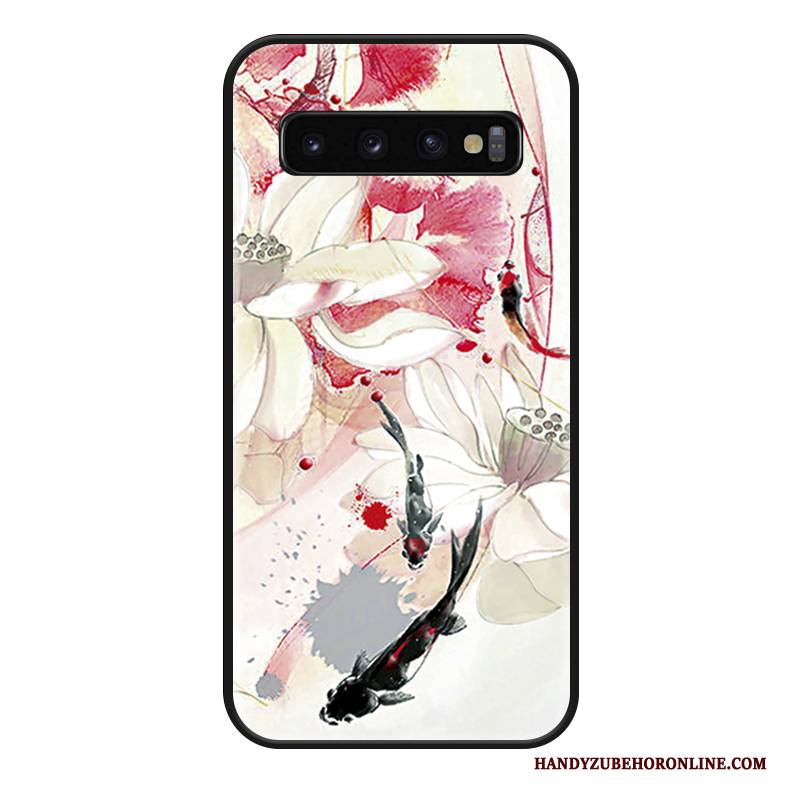 Hülle Samsung Galaxy S10 Mode Handyhüllen Anti-sturz, Case Samsung Galaxy S10 Silikon Karpfen Chinesische Art