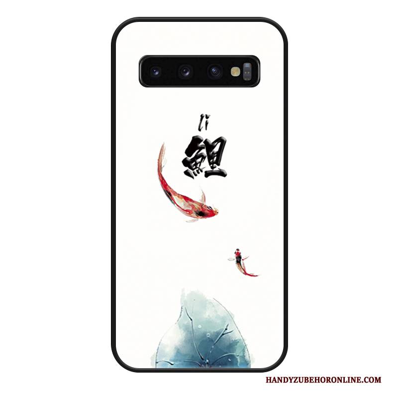 Hülle Samsung Galaxy S10 Mode Handyhüllen Anti-sturz, Case Samsung Galaxy S10 Silikon Karpfen Chinesische Art