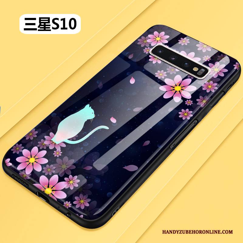 Hülle Samsung Galaxy S10 Schutz Anti-sturz Blumen, Case Samsung Galaxy S10 Kreativ Persönlichkeit Schwer