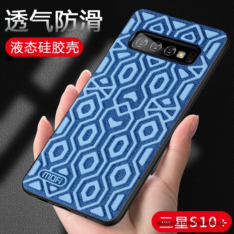 Hülle Samsung Galaxy S10+ Schutz Europa Blau, Case Samsung Galaxy S10+ Taschen Rutschfest Handyhüllen