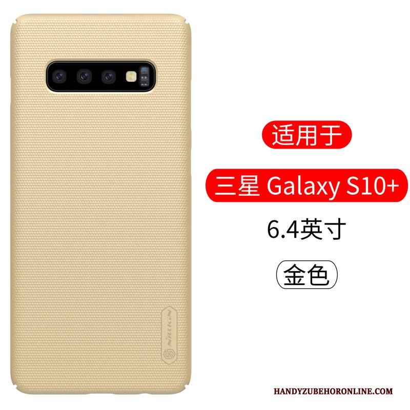 Hülle Samsung Galaxy S10+ Schutz Handyhüllen Anti-sturz, Case Samsung Galaxy S10+ Gold Nubuck