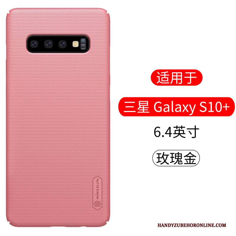 Hülle Samsung Galaxy S10+ Schutz Handyhüllen Anti-sturz, Case Samsung Galaxy S10+ Gold Nubuck