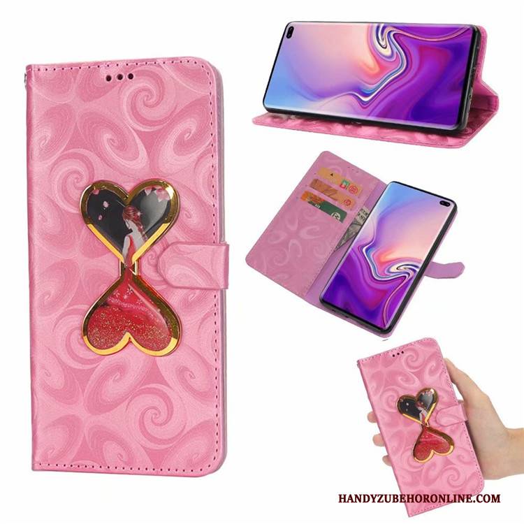 Hülle Samsung Galaxy S10 Schutz Handyhüllen Treibsand, Case Samsung Galaxy S10 Gemalt Anti-sturz Rosa