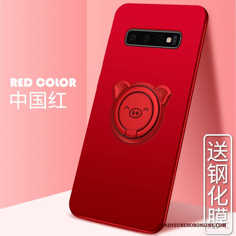 Hülle Samsung Galaxy S10+ Schutz High-end Rot, Case Samsung Galaxy S10+ Taschen Handyhüllen Magnetismus