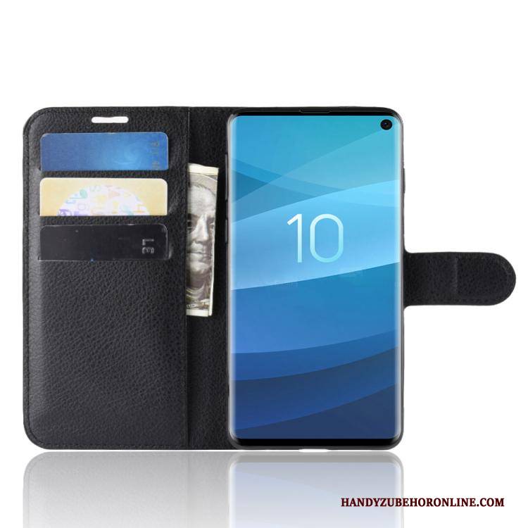 Hülle Samsung Galaxy S10+ Schutz Karte Business, Case Samsung Galaxy S10+ Lederhülle Schwarz Handyhüllen