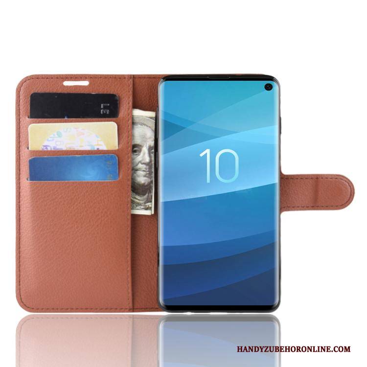 Hülle Samsung Galaxy S10+ Schutz Karte Business, Case Samsung Galaxy S10+ Lederhülle Schwarz Handyhüllen