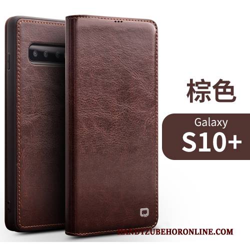 Hülle Samsung Galaxy S10+ Schutz Karte High-end, Case Samsung Galaxy S10+ Taschen Business Handyhüllen