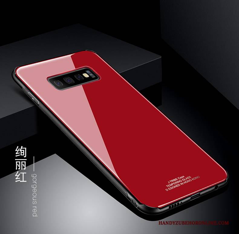 Hülle Samsung Galaxy S10 Schutz Netto Rot Anti-sturz, Case Samsung Galaxy S10 Taschen High-end Trendmarke