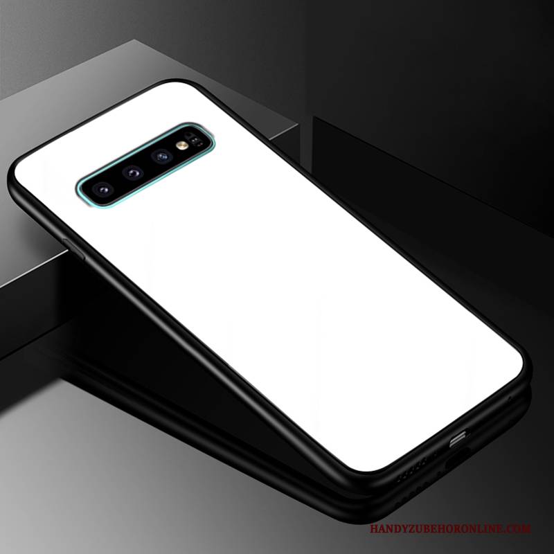 Hülle Samsung Galaxy S10 Silikon Anti-sturz Handyhüllen, Case Samsung Galaxy S10 Schutz Glas Rot