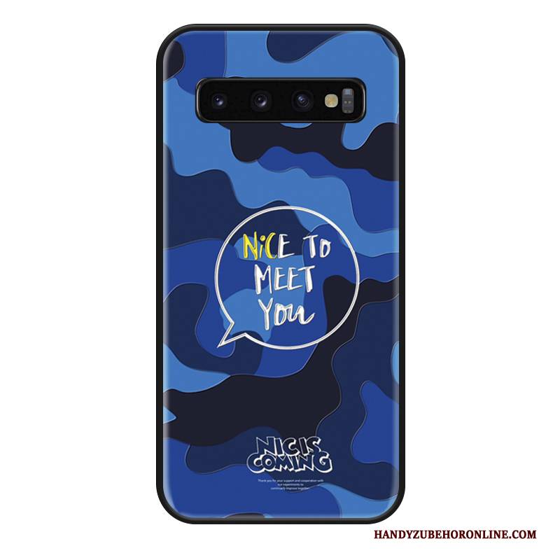 Hülle Samsung Galaxy S10 Silikon Blau Tarnung, Case Samsung Galaxy S10 Taschen Netto Rot Hängende Verzierungen