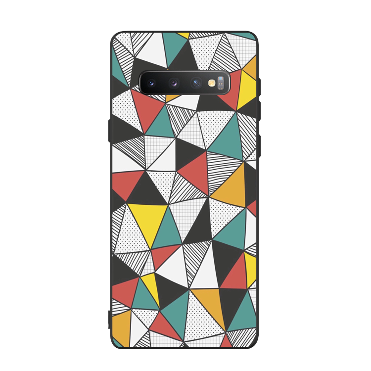 Hülle Samsung Galaxy S10 Silikon Geometrie Muster, Case Samsung Galaxy S10 Schutz Anti-sturz Handyhüllen