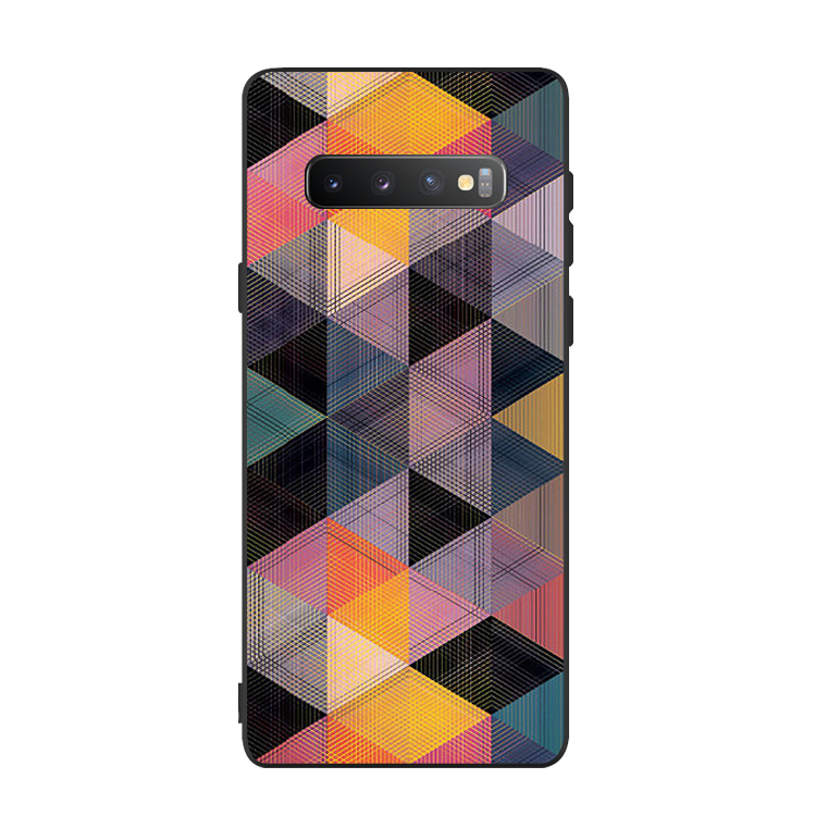 Hülle Samsung Galaxy S10 Silikon Geometrie Muster, Case Samsung Galaxy S10 Schutz Anti-sturz Handyhüllen