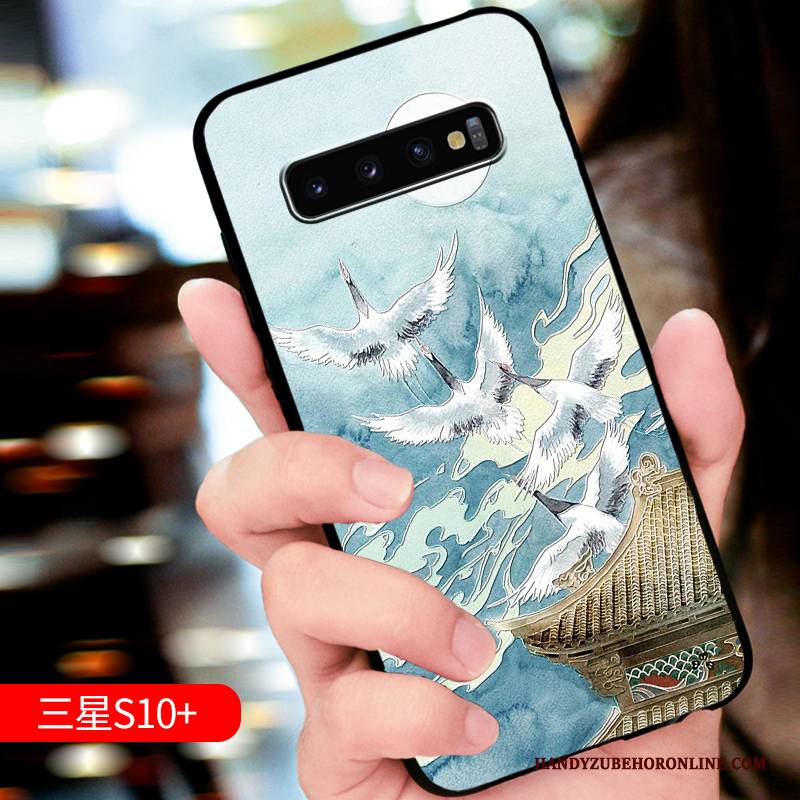 Hülle Samsung Galaxy S10+ Silikon Handyhüllen Persönlichkeit, Case Samsung Galaxy S10+ Taschen Netto Rot Neu