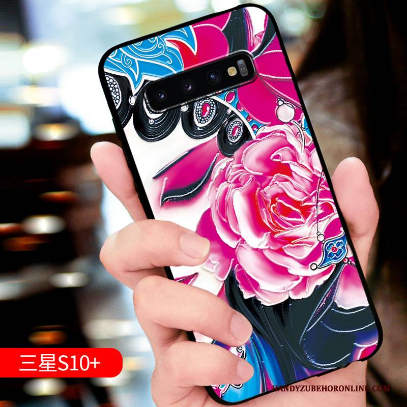 Hülle Samsung Galaxy S10+ Silikon Handyhüllen Persönlichkeit, Case Samsung Galaxy S10+ Taschen Netto Rot Neu