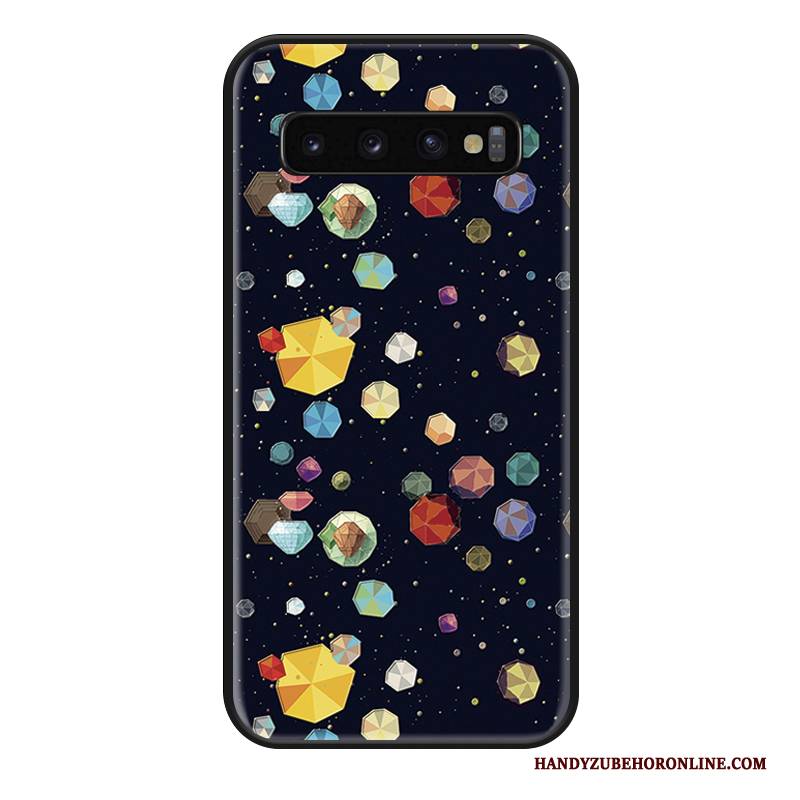 Hülle Samsung Galaxy S10 Taschen Handyhüllen Blau, Case Samsung Galaxy S10 Silikon Trendmarke Sternenhimmel