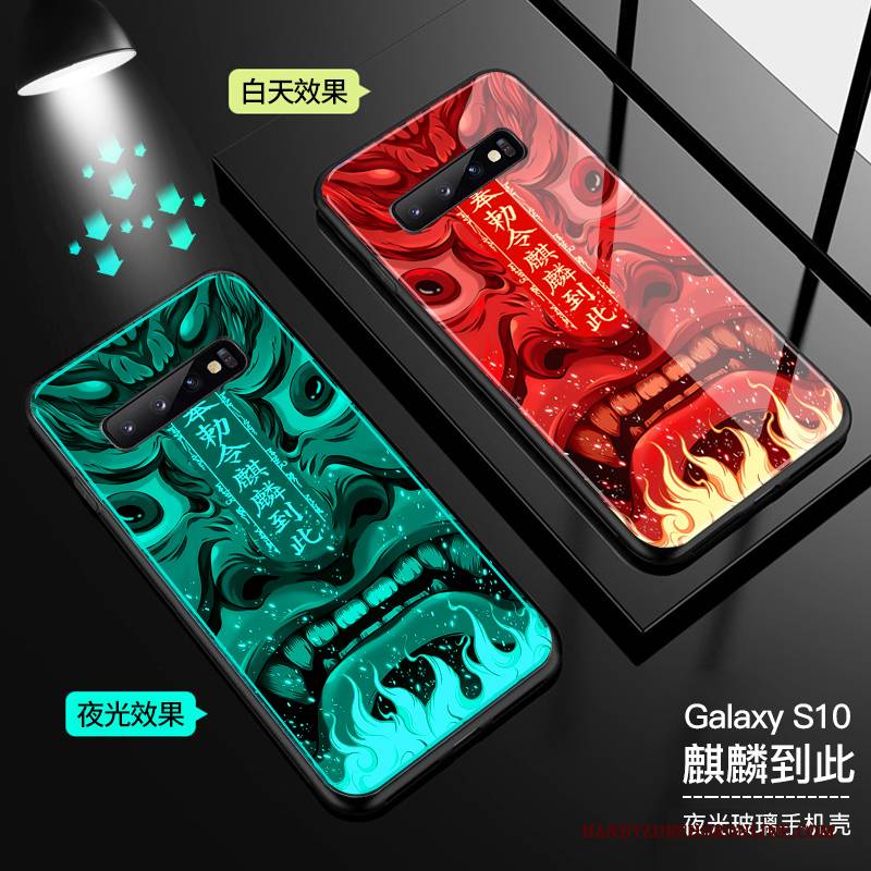 Hülle Samsung Galaxy S10 Taschen Leuchtende Anti-sturz, Case Samsung Galaxy S10 Schutz Glas Trend