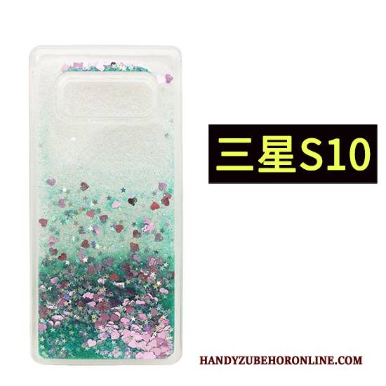 Hülle Samsung Galaxy S10 Treibsand Pulver, Case Samsung Galaxy S10 Grün Handyhüllen