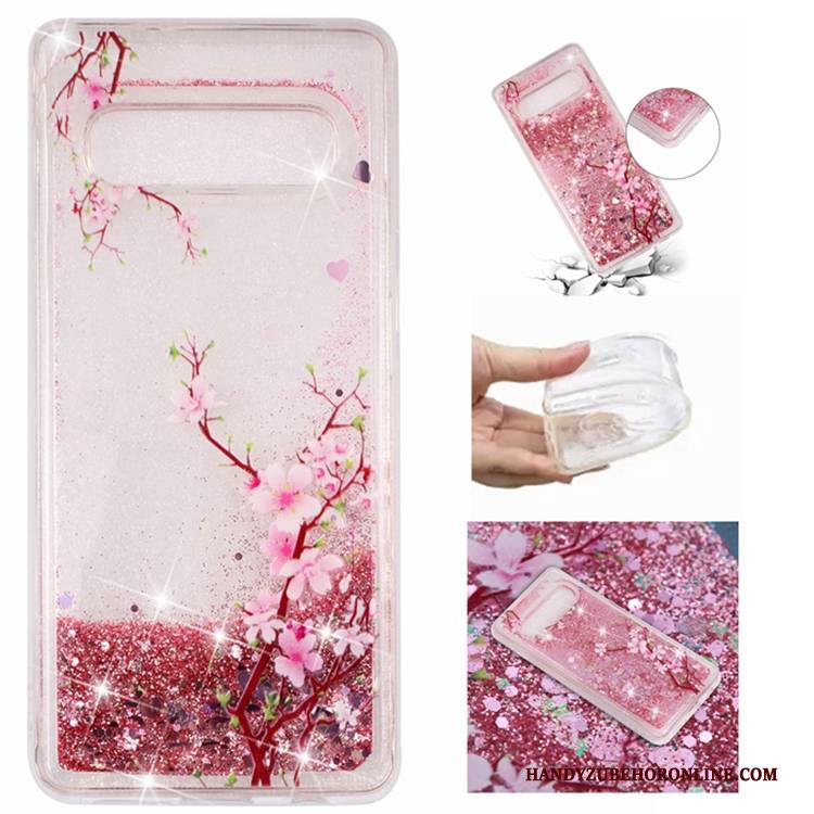 Hülle Samsung Galaxy S10 Weiche Flüssigkeit Treibsand, Case Samsung Galaxy S10 Schutz Handyhüllen Grün