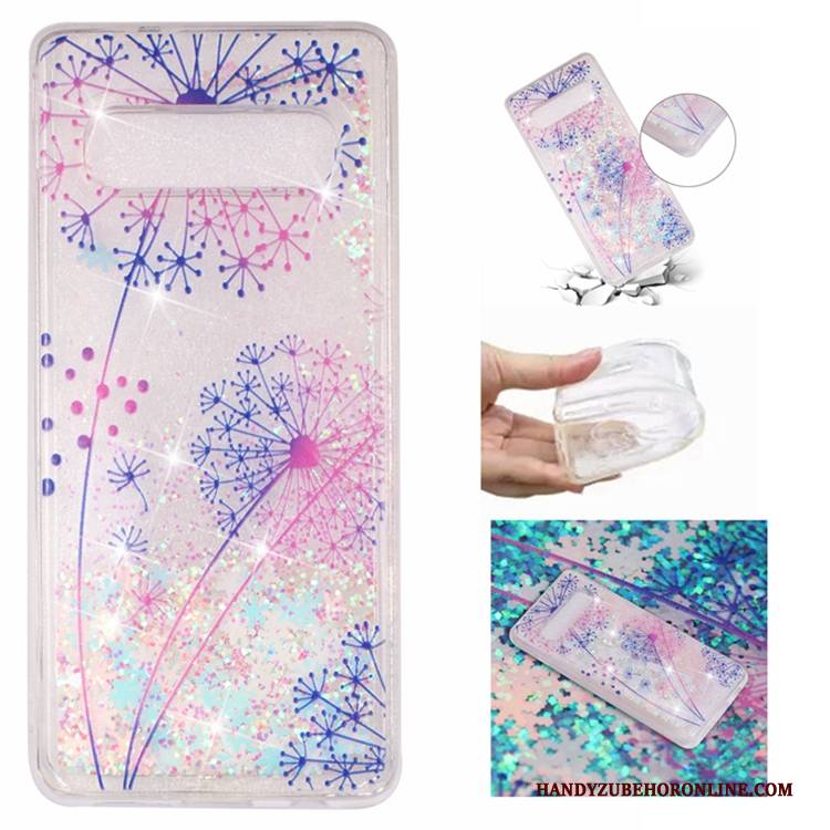 Hülle Samsung Galaxy S10 Weiche Flüssigkeit Treibsand, Case Samsung Galaxy S10 Schutz Handyhüllen Grün