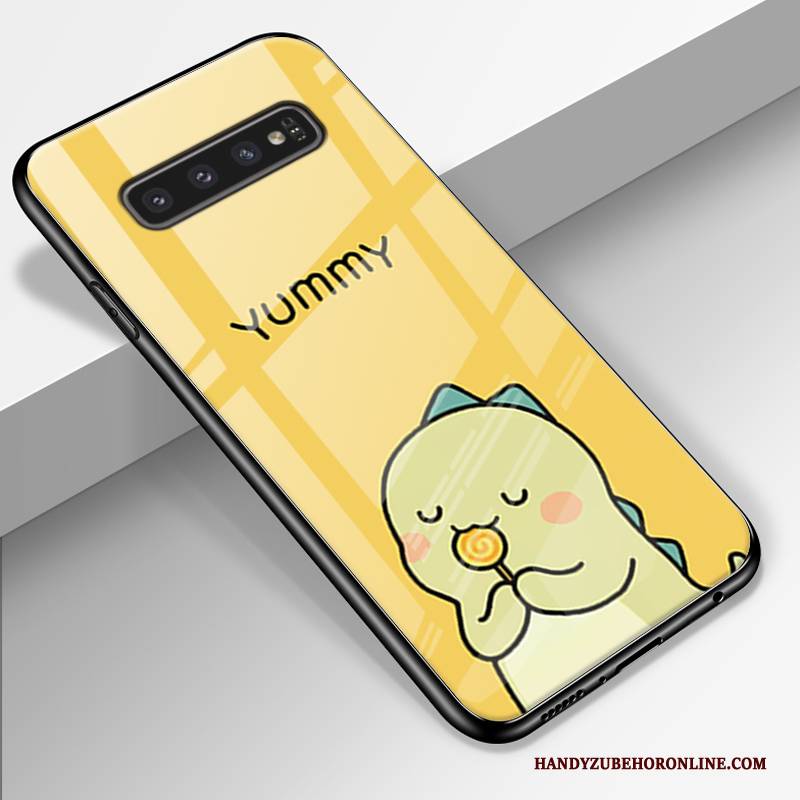 Hülle Samsung Galaxy S10+ Weiche Gelb Nette, Case Samsung Galaxy S10+ Kreativ Mini Handyhüllen