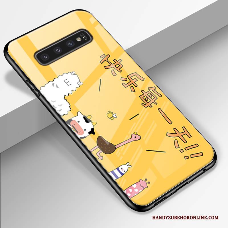 Hülle Samsung Galaxy S10+ Weiche Gelb Nette, Case Samsung Galaxy S10+ Kreativ Mini Handyhüllen