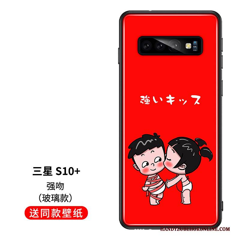 Hülle Samsung Galaxy S10+ Weiche Handyhüllen Liebhaber, Case Samsung Galaxy S10+ Schutz Glas Persönlichkeit