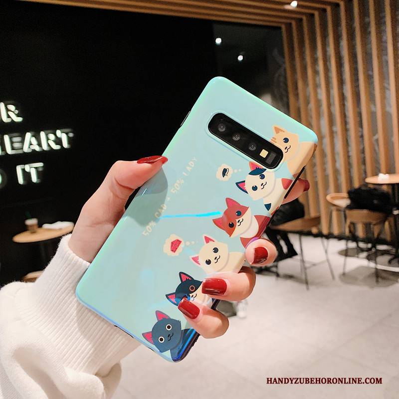 Hülle Samsung Galaxy S10 Weiche Liebhaber Handyhüllen, Case Samsung Galaxy S10 Silikon Katzen Pulver