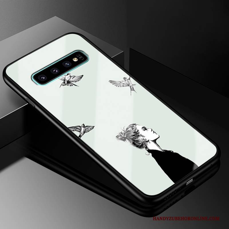 Hülle Samsung Galaxy S10 Weiche Persönlichkeit Rot, Case Samsung Galaxy S10 Silikon Glas Handyhüllen