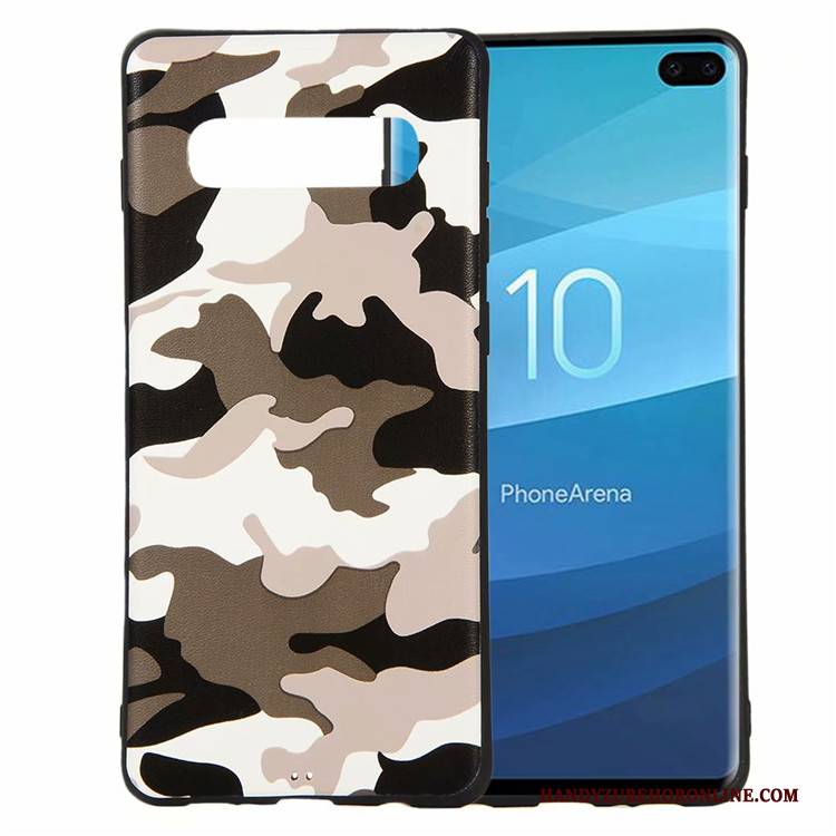 Hülle Samsung Galaxy S10 Weiche Weiß Tarnung, Case Samsung Galaxy S10 Taschen Anti-sturz Neu