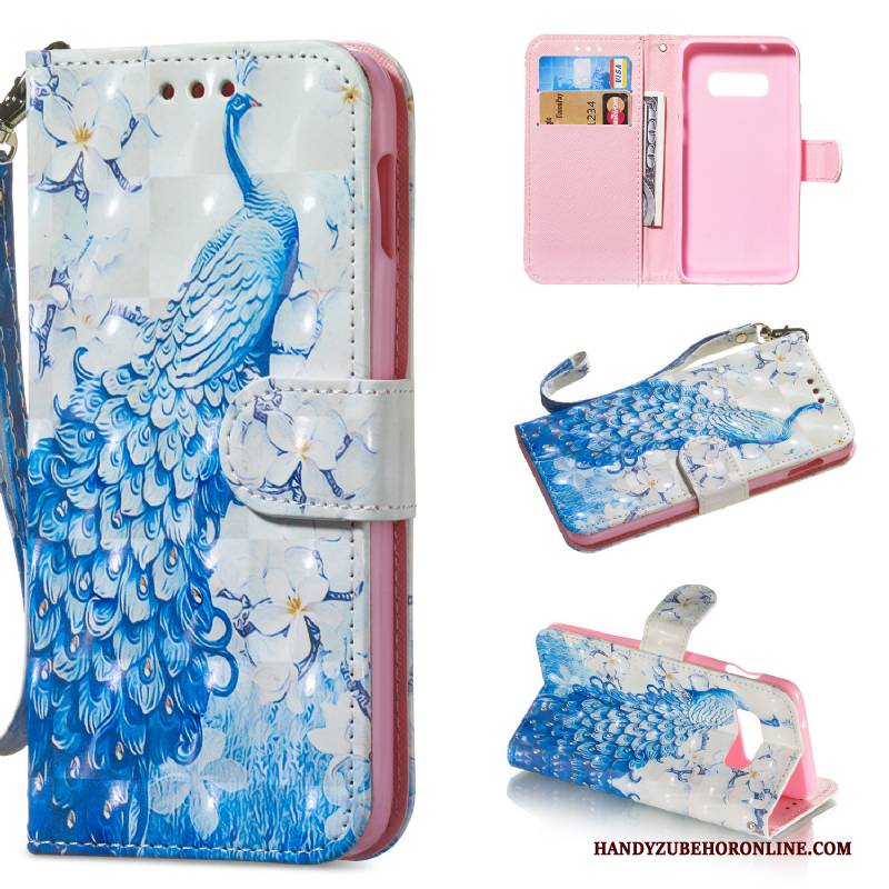 Hülle Samsung Galaxy S10e Folio Karte Blau, Case Samsung Galaxy S10e Lederhülle Handyhüllen