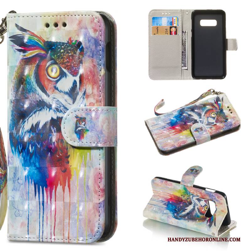 Hülle Samsung Galaxy S10e Folio Karte Blau, Case Samsung Galaxy S10e Lederhülle Handyhüllen