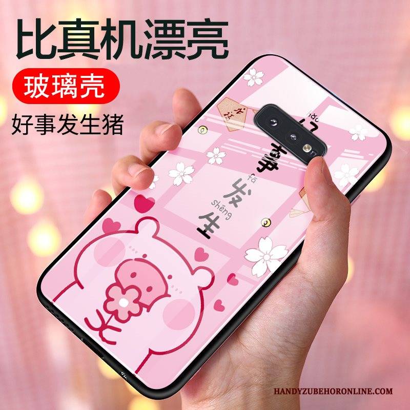 Hülle Samsung Galaxy S10e Karikatur High-end Anti-sturz, Case Samsung Galaxy S10e Gehärtetes Glas Blau