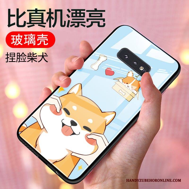 Hülle Samsung Galaxy S10e Karikatur High-end Anti-sturz, Case Samsung Galaxy S10e Gehärtetes Glas Blau