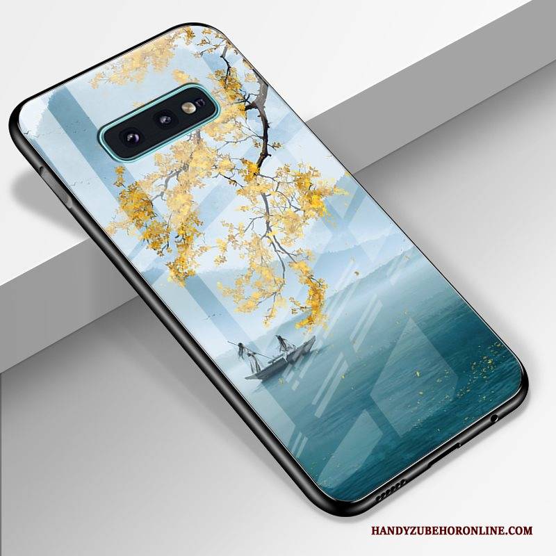 Hülle Samsung Galaxy S10e Karikatur Sternenhimmel Dunkelblau, Case Samsung Galaxy S10e Kreativ High-end Gehärtetes Glas