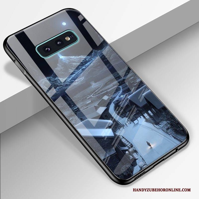 Hülle Samsung Galaxy S10e Karikatur Sternenhimmel Dunkelblau, Case Samsung Galaxy S10e Kreativ High-end Gehärtetes Glas